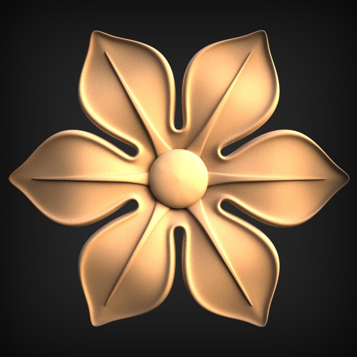 Six-Petal Rosette Furniture Appliqué