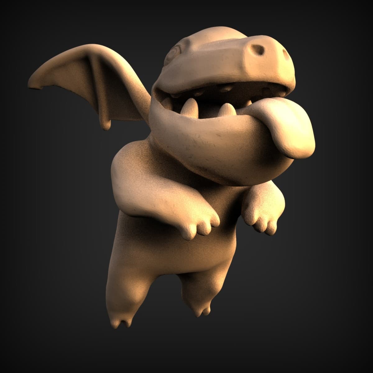 Chubby Cartoon Dragon Mascot