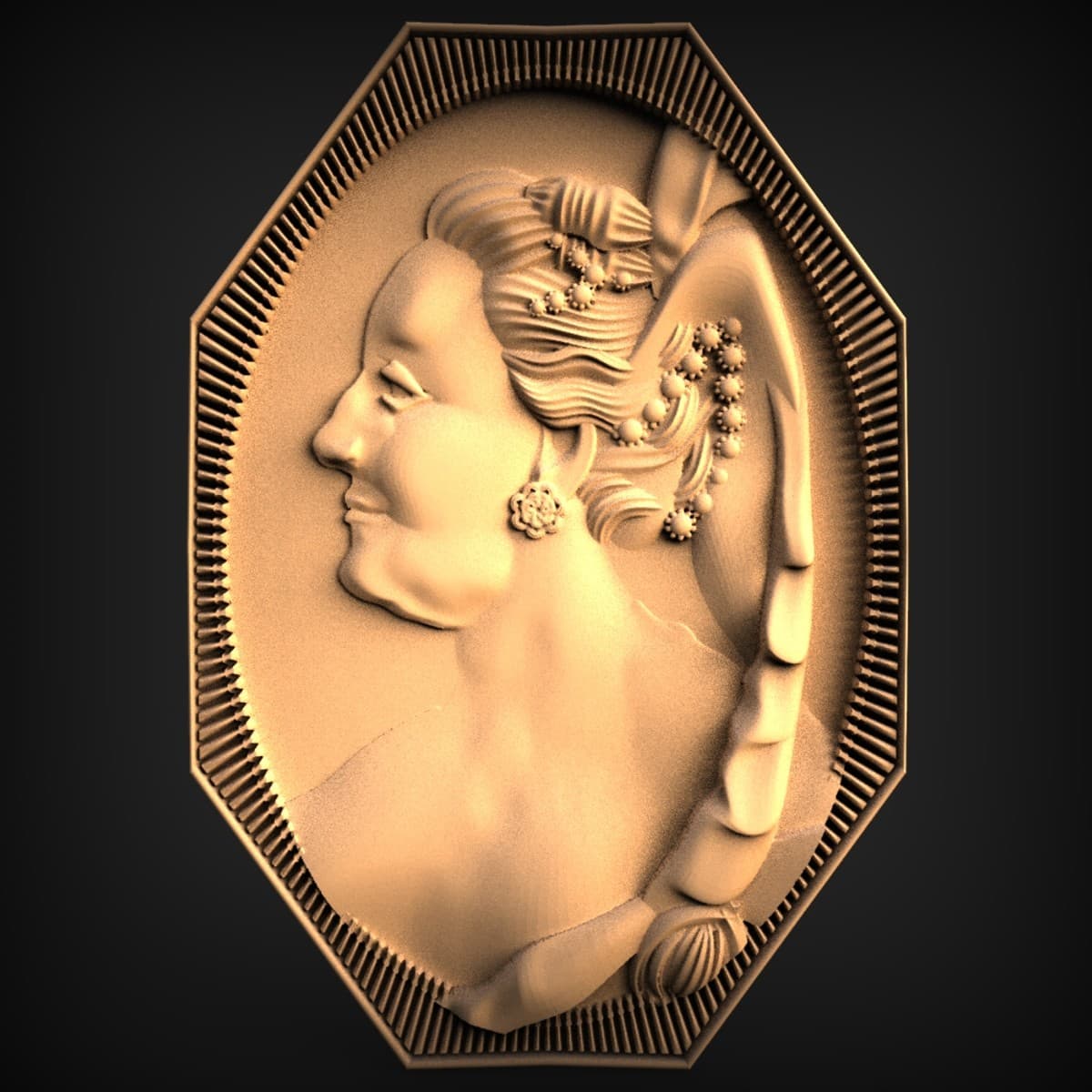 Belle Epoque Lady Cameo Relief