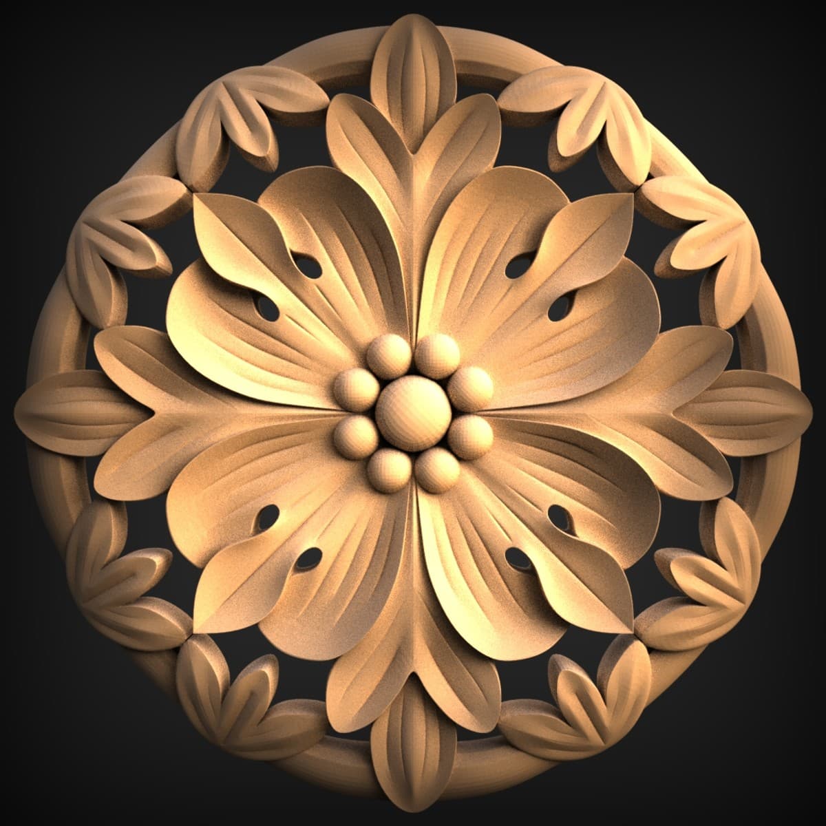 Pierced Floral Medallion Rosette