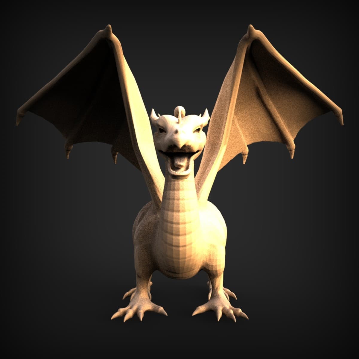 Chubby Grinning Wyvern Figure
