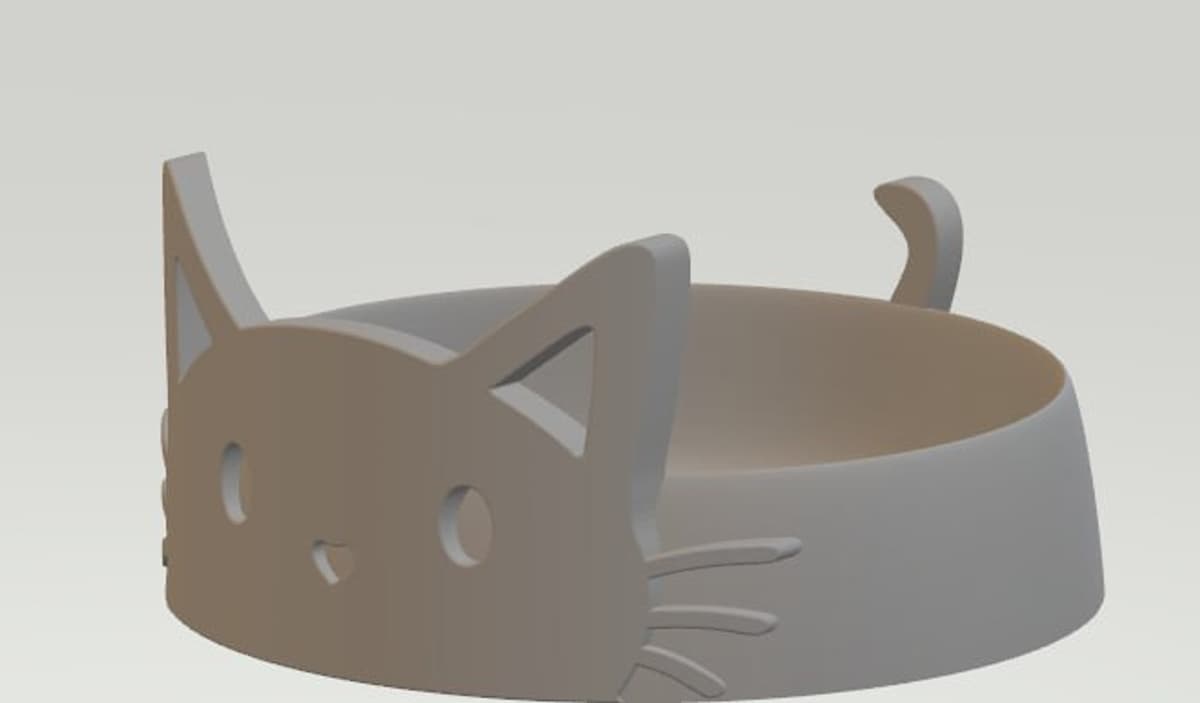 Cat Peeking Bowl