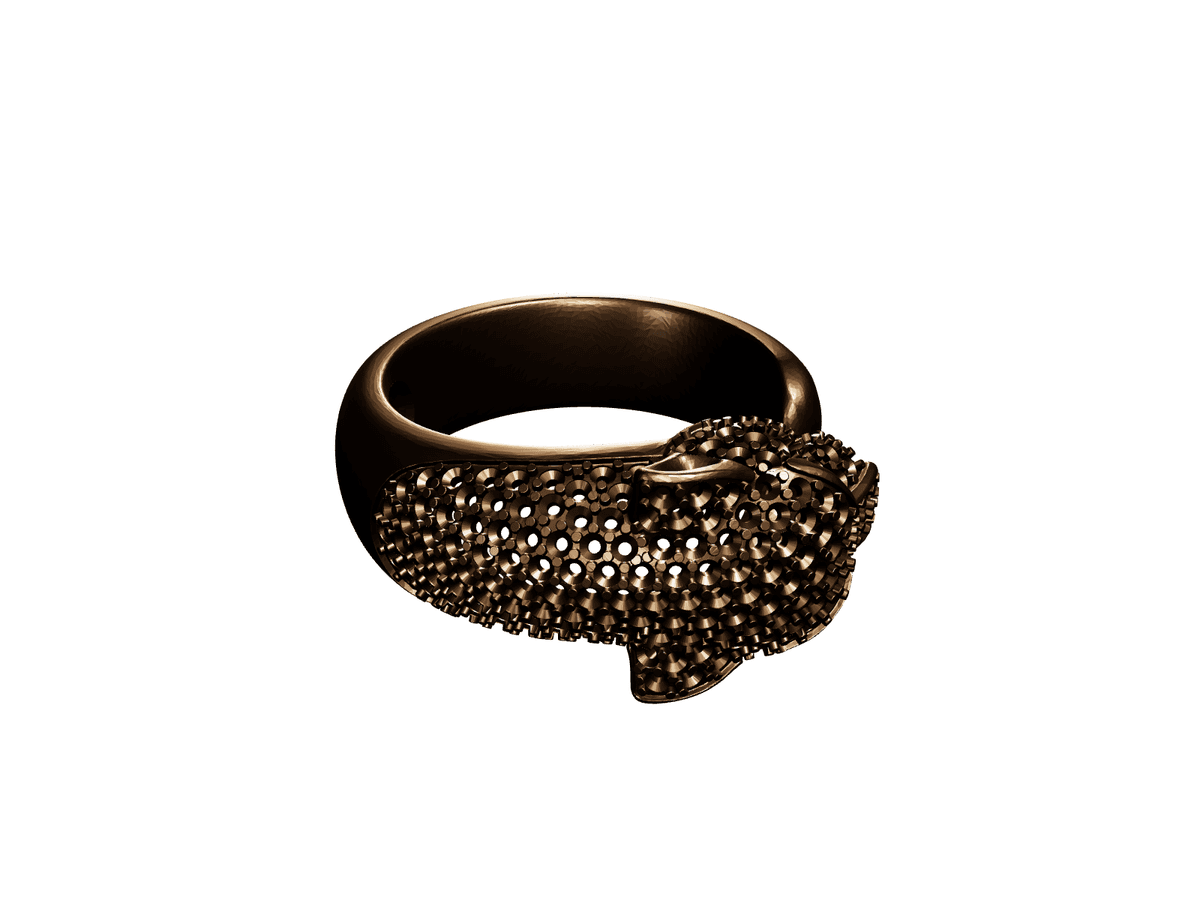 Panter Statement Ring with Textured Panther