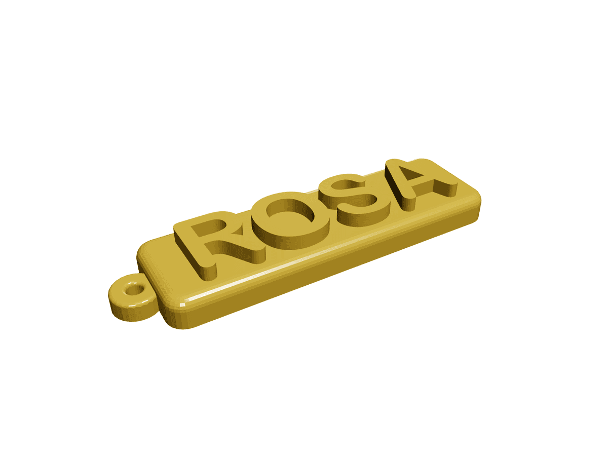 Rosa Name Keyring Tag with Raised Lettering